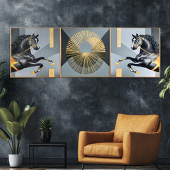 Luminescent Equine Charms Crystal Glass Premium Painting Set of 3