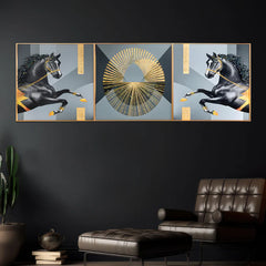 Luminescent Equine Charms Crystal Glass Premium Painting Set of 3