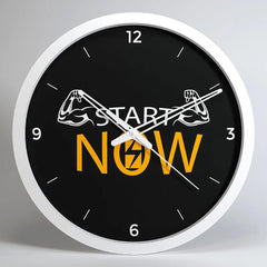 Start Now Motivational Wall Clock for Gym Decor – White Frame