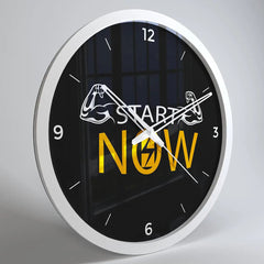 Start Now Motivational Wall Clock for Gym Decor – White Frame