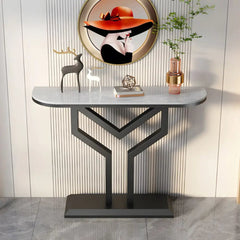 Luxury Y Shape Gold Console with Black Marble Top