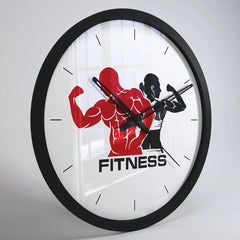 Fitness Freak Wall Clock for Gym Wall Decor- Black Frame