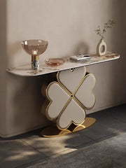 Elegant Four Heart Console Table with Top Marble
