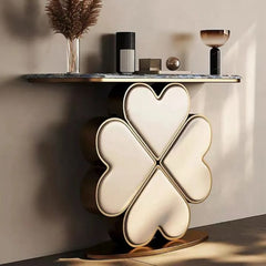Elegant Four Heart Console Table with Top Marble