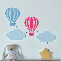 Pastel Hot Air Balloon Backlit Wooden Wall Décor