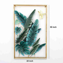 Green And Golden Frame Metal Wall Art