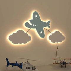 Aeroplane Kids Backlit Wooden Wall Décor