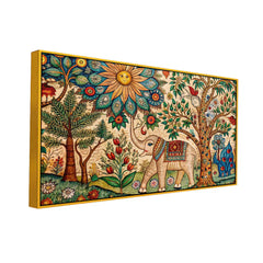 Madhubani Folk Art Canvas Wall Painting for Wall Decoration Clearance Sale