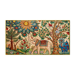 Madhubani Folk Art Canvas Wall Painting for Wall Decoration Clearance Sale