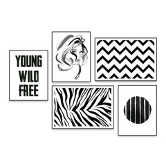 Young Wild Free Monochrome Frame Set of 5
