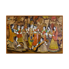 Radha Krishna Rashleela Canvas Wall Paintings