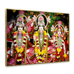 Multicolour Life-Like Lord Ram Darbar Wall Painting for Living Room