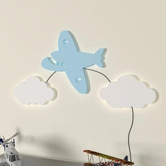 Aeroplane Kids Backlit Wooden Wall Décor