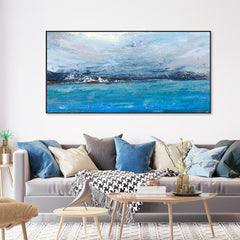 Blue Lagoon Abstract Contemporary Framed Wall Art