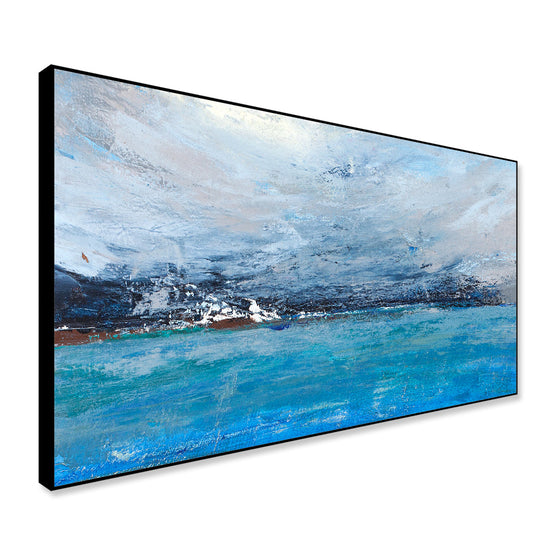 Blue Lagoon Abstract Contemporary Framed Wall Art