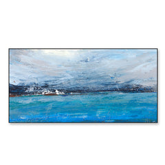 Blue Lagoon Abstract Contemporary Framed Wall Art