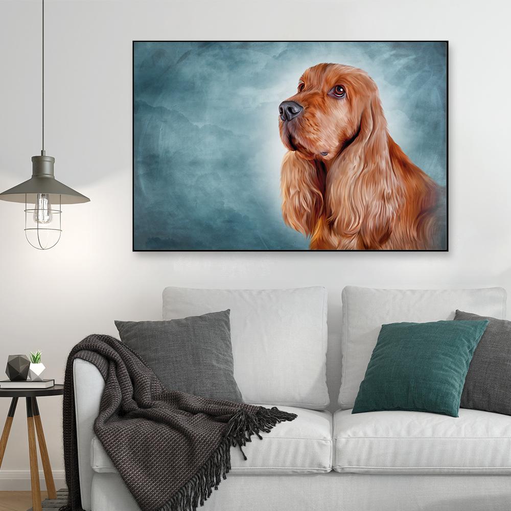 Cocker Spaniel Dog Portrait Framed Wall Art