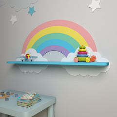 Rainbow Wooden Shelf for Kids