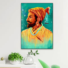 Aesthetic Shivaji Maharaj Canvas Painting for Home