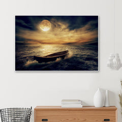 Coastal Moon Blaze Framed Wall Art