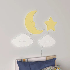 Sweet Dreams Moon & Star Backlit Wooden Wall Décor