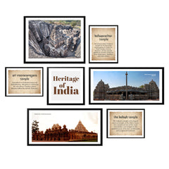 Set Of 7 Frame Sets Of Mystical Heritage Temples Of India