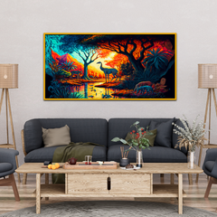 Landscape African Tropical Jungle with Trees Canvas Wall Paintings