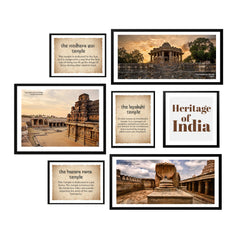 Set Of 7 Frame Sets Of Ancient Heritage Temples Of India