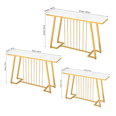 Creative White Marble Golden Top Console Table