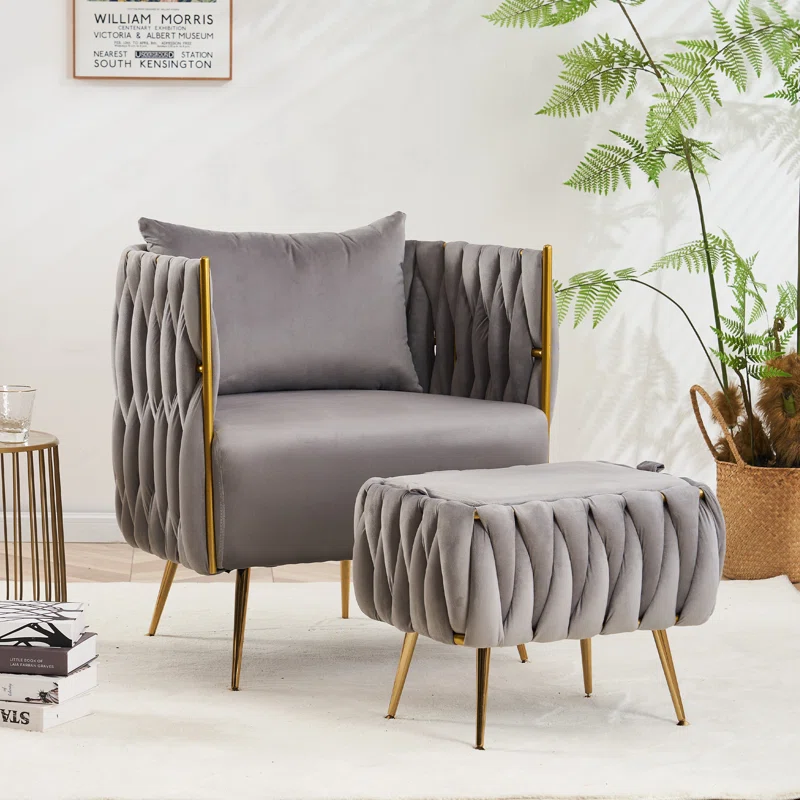 Grey Vegan Accent Chair