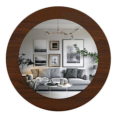Decorative Round Shape Wooden Wall Mirror