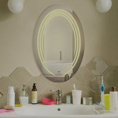 Hexagon Shaped Fairy Barbie Girl Design Led Bathroom Wall Mirror