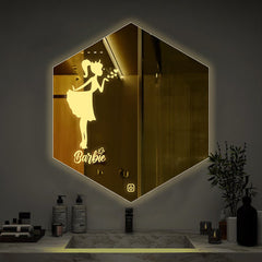 Beautiful Modern Patterned Led Bathroom Wall Mirror