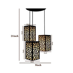 Wooden Ceiling Pendant Light Triangle Pattern Design Modern Lamp For Home Decoration Living Room