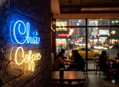 Chai Coffee LED Neon Sign for Cafe, Kitchen & Home Bar Wall Decor