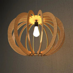 Modern Design Sphere Shape Wooden Ceiling Lamp For Home Decoration Living Room
