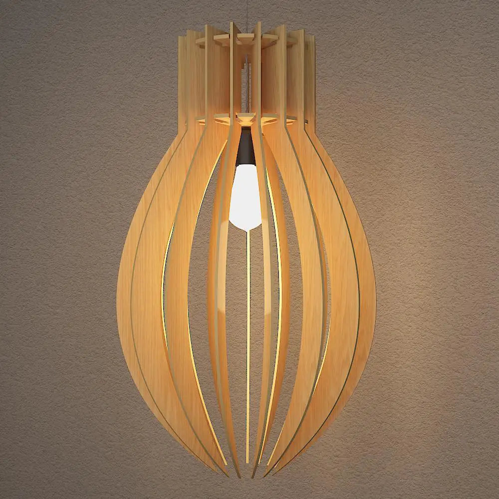 Modern Design Oval Shape Wooden Ceiling Lamp For Home Decoration Living Room