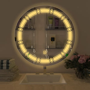 Modern Designer Led Rounded Shape Bathroom Wall Mirror