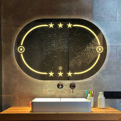 Beautiful Designer Twinkling Stars Pattern Bathroom Mirror With Led