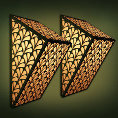 Premium Wooden Wall Lamp Pendant Light Modern Lamp Set Of 2 Pc
