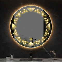 Infinity Round Pattern Shaped Led Bathroom Wall Mirror