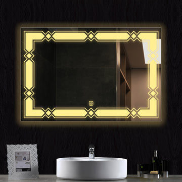 Rectangular Shaped Fairy Girl Design Led Bathroom Wall Mirror