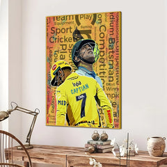 Captain Of 7 Seas Dhoni Cotton Canvas Wall Painting