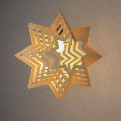 Modern Design Star Shape Wooden Ceiling Lamp For Home Decoration Living Room