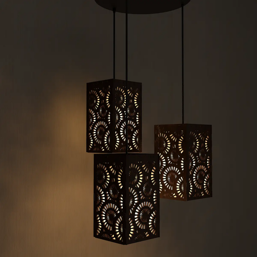 Flower Design Wooden Modern Lamp Hanging Ceiling Light For Home Decoration Living Room