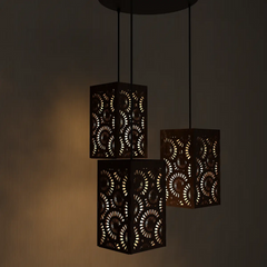 Flower Design Wooden Modern Lamp Hanging Ceiling Light For Home Decoration Living Room