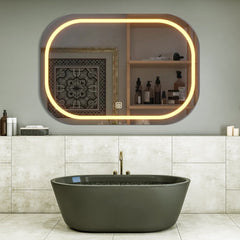 Modern Design Led Curved Rectangle Bathroom Mirror