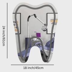 Tooth Shaped Decorative Led Mirror For Dentist Office