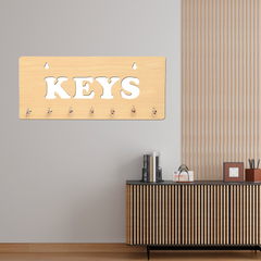 Keys Text Unique Design Wall-Mounted Key Holder for Home Wall
