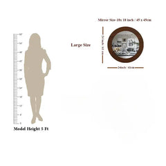 Decorative Round Shape Wooden Wall Mirror